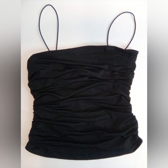 Black Ruched Women's Top - Picture 2 of 9